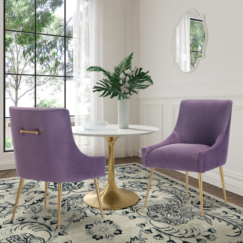 Chaise d'appoint en velours Magallanes, Mauve