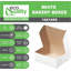 Boîtes à pâtisserie en carton blanc 14 x 14 x 5 Ecoqualité - pour pâtisseries, biscuits, gâteaux, tartes, boîtes-cadeaux et fêtes de naissance (100)