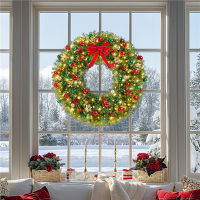 Heurlin Faux Pre-Lit Wreath