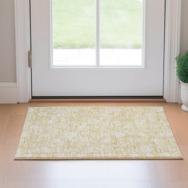 Premium Machine Washable Prisco Honey Rug, Rectangle 1'8" x 2'6"