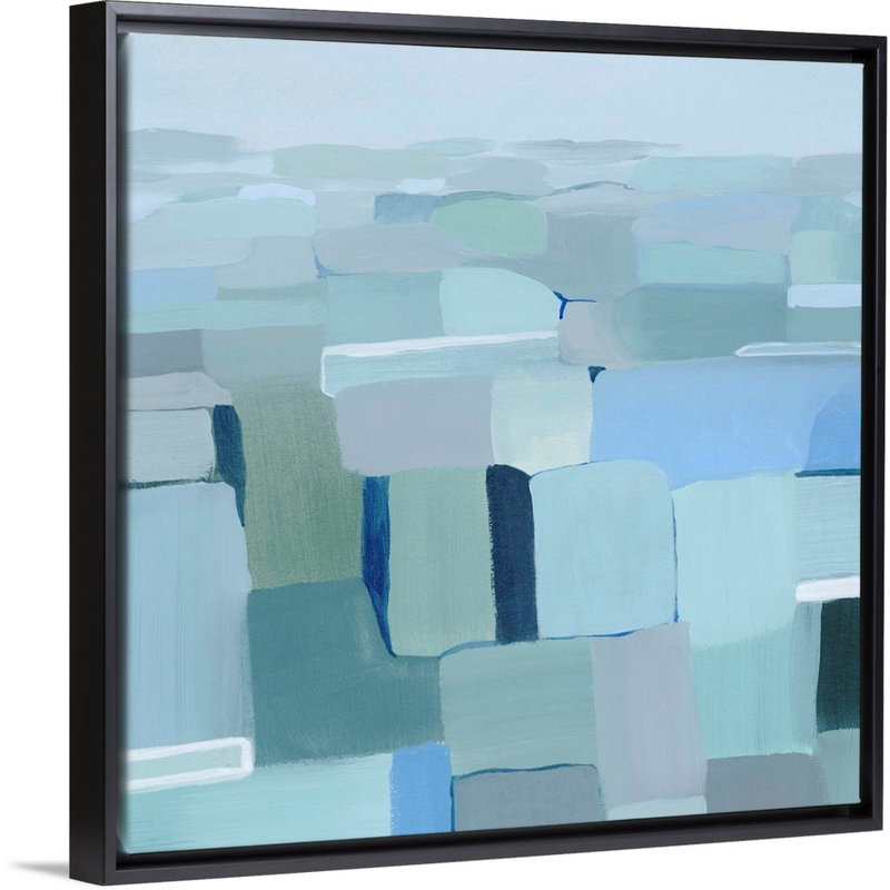 " Wave Crest Abstract I " by Grace Popp Painting Print, Black Frame, 38" H x 38" W x 1.75" D