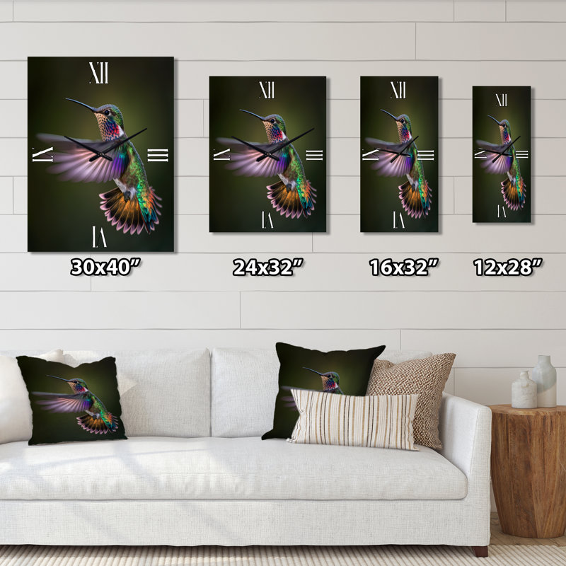 Horloge murale mauve Colibri, Moyen