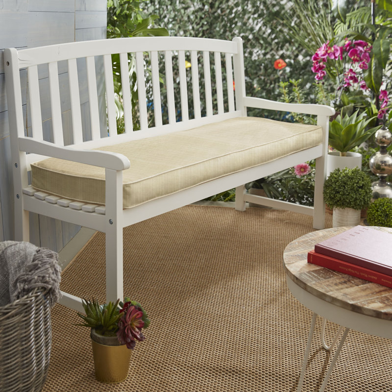 Doss Indoor/Outdoor Sunbrella Bench Cushion, 60" W  x 19" D, Dupione Sand Sunbrella®