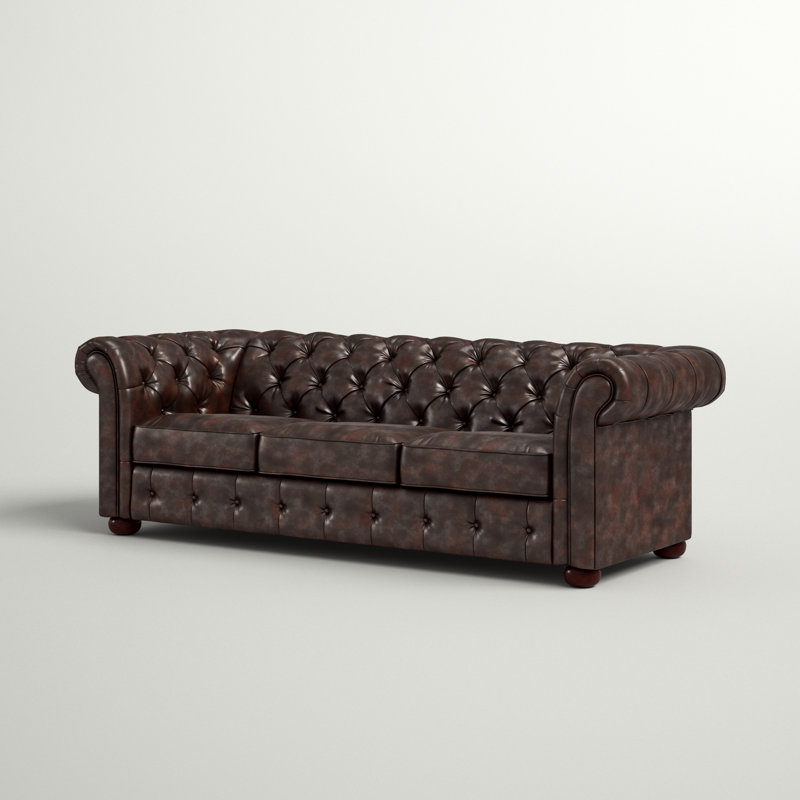 Dunn 91.34'' Faux Leather Sofa