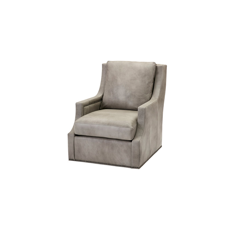 Gigi Leather Swivel Armchair, Saloon Jeans