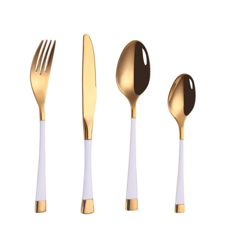 QIANXING Stainless Steel (18/10) Flatware Set - Service for 6, White