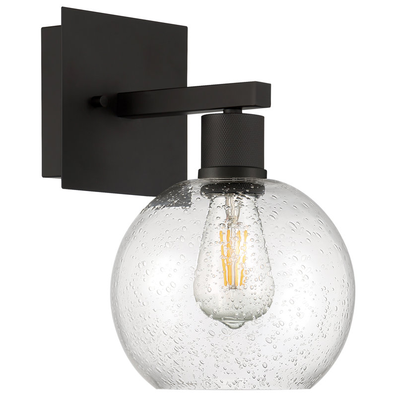 Port Nine Steel Armed Sconce, Matte Black