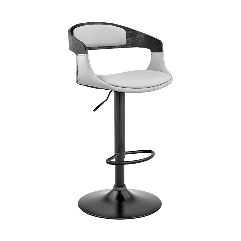 Chaise de bar 24 po, Blanc / noir, Noir