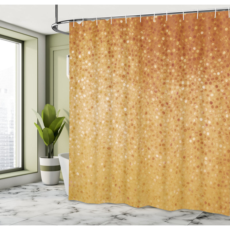 Ensemble de rideau de douche + crochets, Orange brûlé, H 84 po x l 69 po