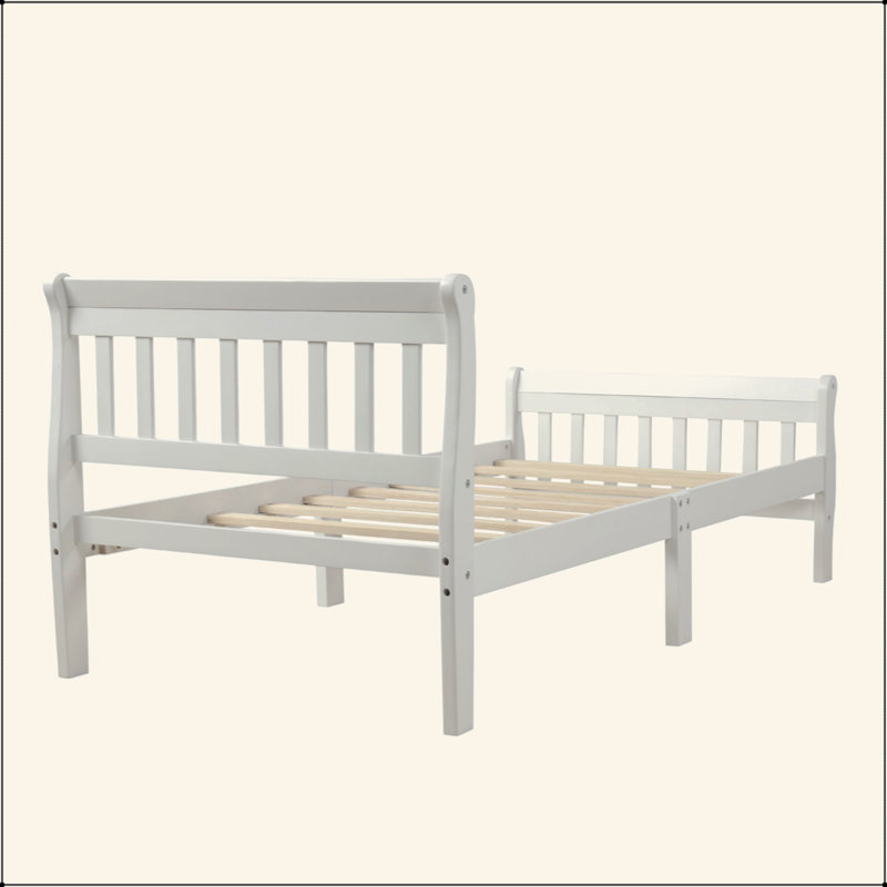 Lit plateforme avec base de lit en bois et sommier avec base et matelas