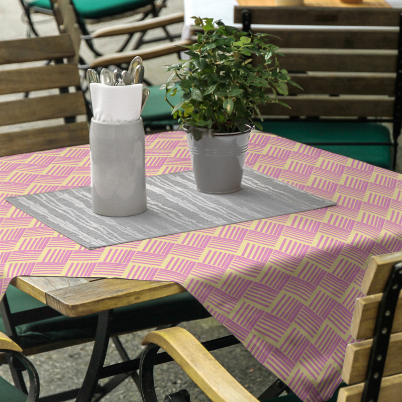 Rayures nattes classiques Nappe, Jaune / Rose