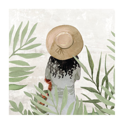 Plant Hat Girl by KaCee Erle - Wrapped Canvas Art Prints