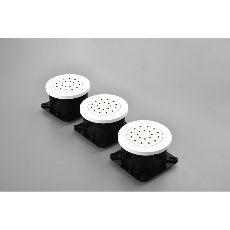 Installation de douche encastrée Body Jet - Jets de massage carrés, blanc, 3 pièces, installation de jet ABS, blanc, matériau