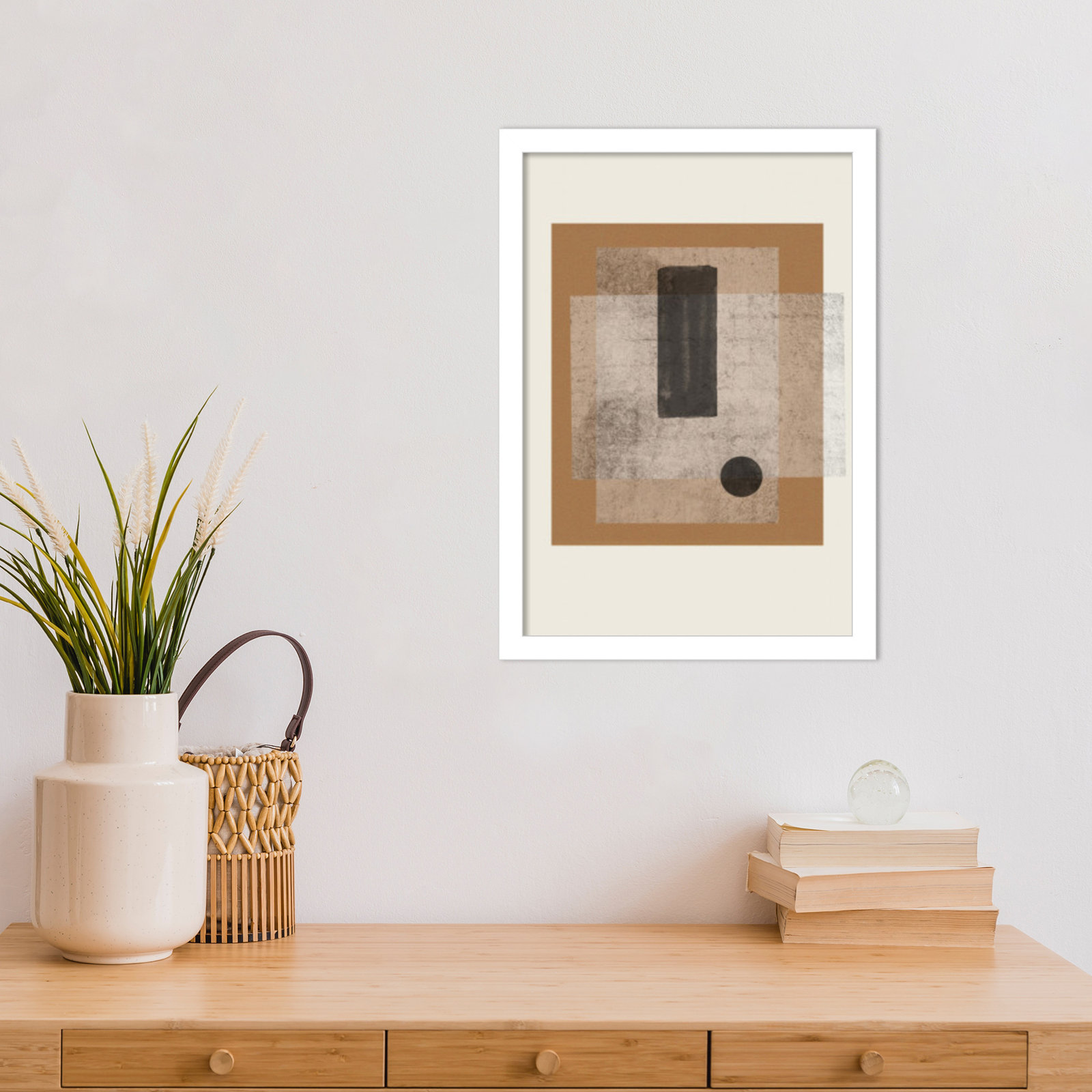 Riverwalk "Composition III" Print, White, 17" H x 12" W