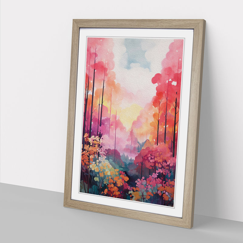 Single Picture Frame Print on Wood, 64cm H x 46cm W, Oak Framed