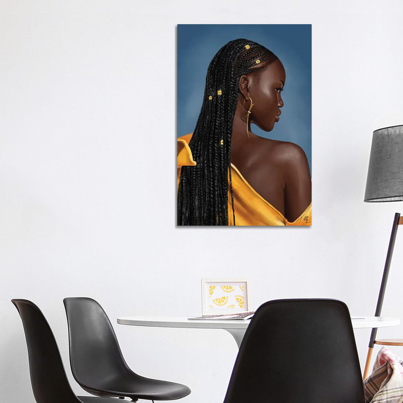 «The Lioness» par Tafari Mills - impression d'art graphique, Toile tendue, Aucun mat, H 40 po x l 26 po x P 1,5 po