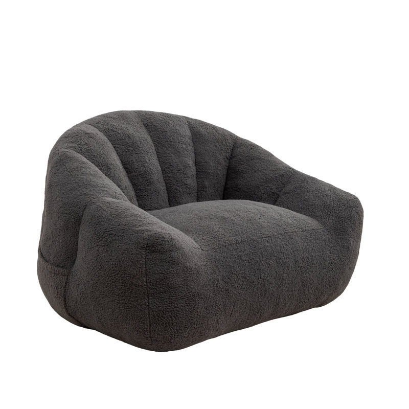 Fabric Bean Bag Chair, Dark Grey