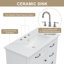 Meuble-lavabo avec lavabo en céramique et 2 tiroirs, meuble-lavabo moderne avec rangement-1908841016