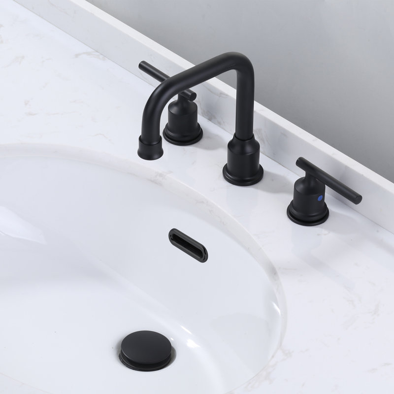 Pop-Up Bathroom Sink Drain with Overflow( 2Pack), Matte Black