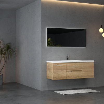 58.7'' Single Bathroom Vanity with Resin Top