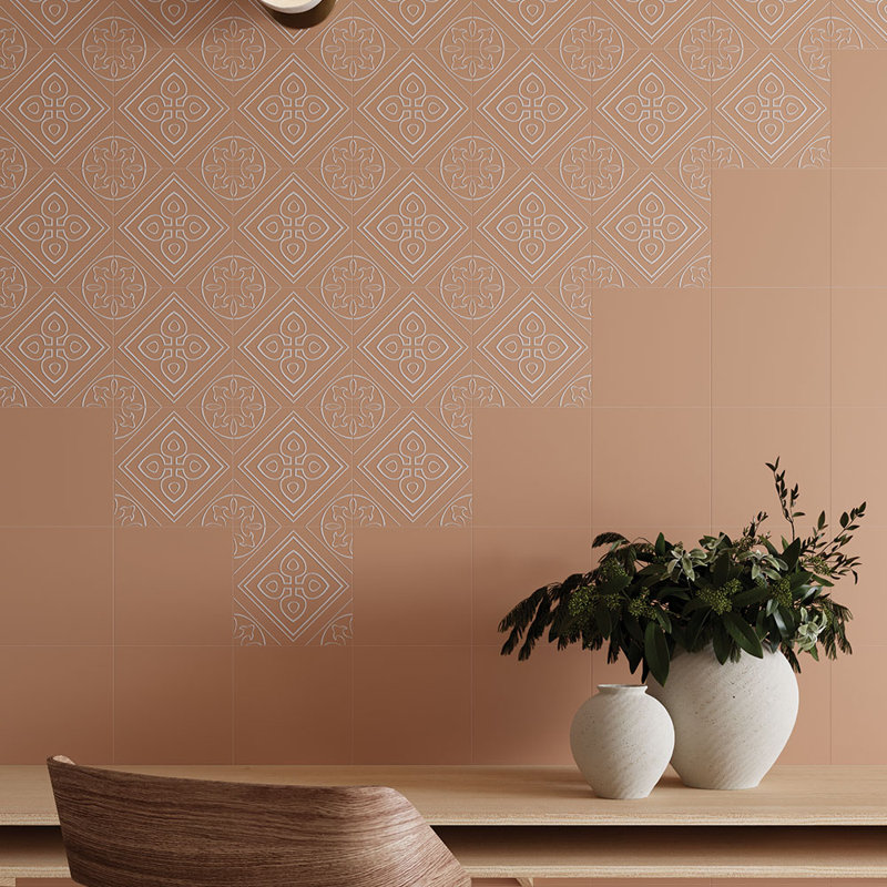 Carreau de porcelaine Helix 8X8, Rouge