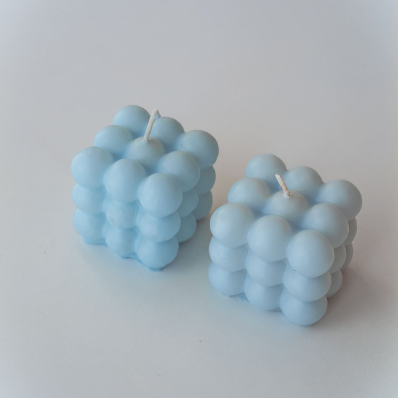 Premium Candle Set (2 Pieces), Blue Vanilla Scent, 2.4 x 2.4 x 2.4 inches | 100% Soya Wax for Clean Burning | Perfect for Home Décor, Relaxation, and Gifting | Safe, Child-Resistant Design