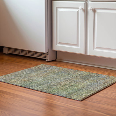 Premium Machine Washable Prisco Green Rug