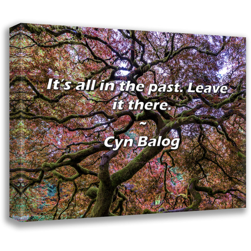Cyn Balog Citation: Tout est dans le passé. Laissez-le là., H 15 po x l 18 po