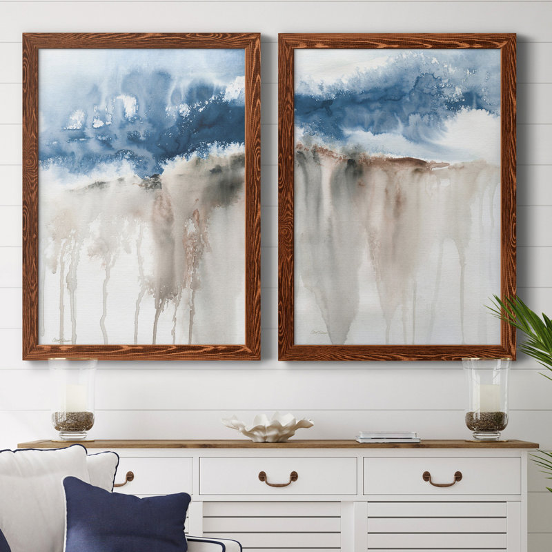 Windy Cliff I - ensemble de 2 reproductions d'art, H 31,5 po x l 47 po x P 1,5 po, Toile avec cadre érable, Pas de tapis
