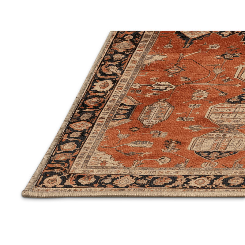 Tapis brun lavable à la machine, Carré 7 pi