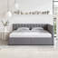 Lit de jour rembourré en lin gris avec 2 tiroirs de rangement, aucun sommier requis-2066333600