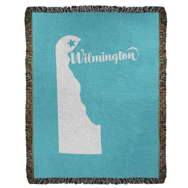 Jeté en coton tissé wilmington delaware, l 50 po x L 60 po, Bleu sarcelle