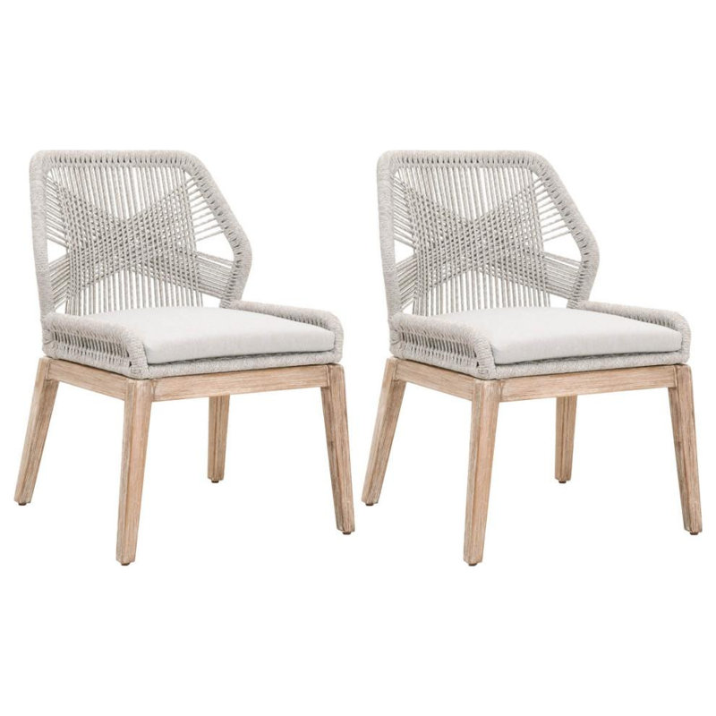 Loom 19.5'' H Upholstered Side Chair, Light Gray, Natural Gray Mahogany, Wheat