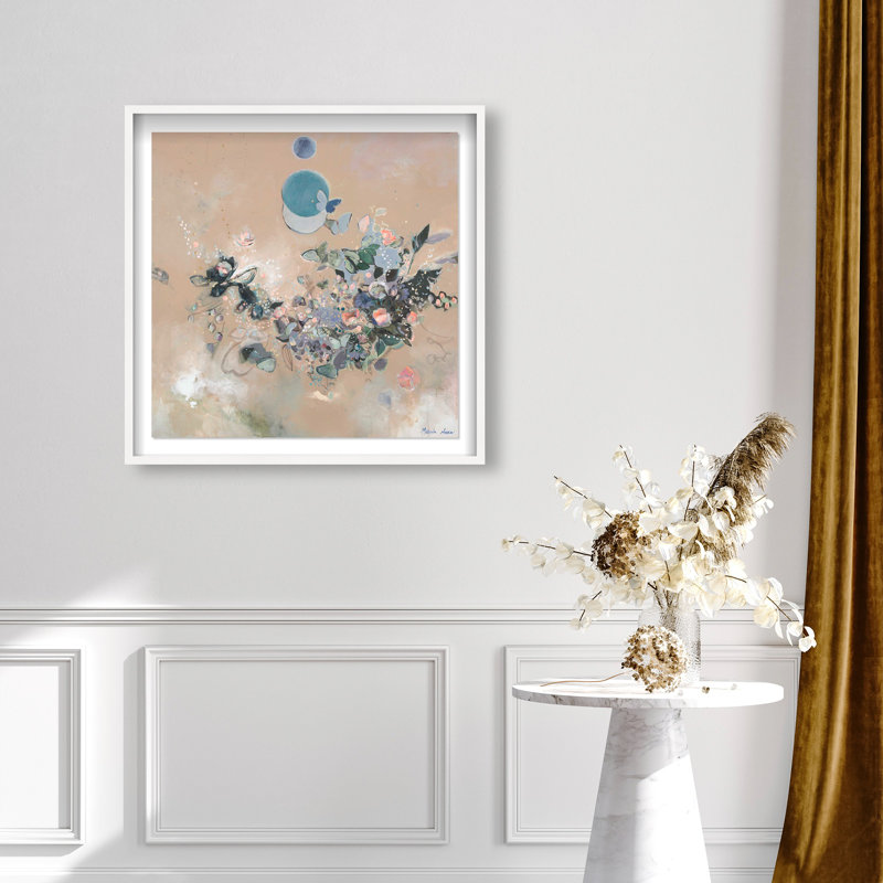 Oliver Gal Michaela Nessim - Under the Moon Abstract - Luxury Shadowbox Framed Wall Art, White, 31.5" H x 31.5" W