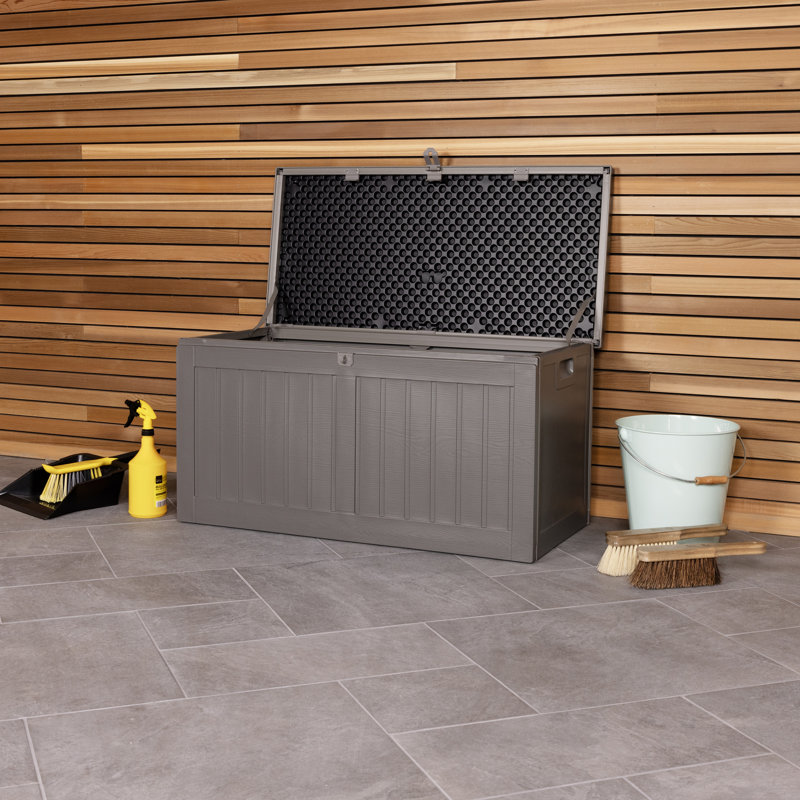 Dakota Fields Danberry 96cm W 190L Water Resistant Plastic Lockable Deck Box in Grey