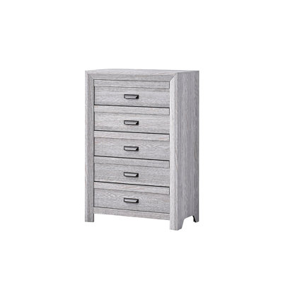 Commode à cinq tiroirs en bois flotté