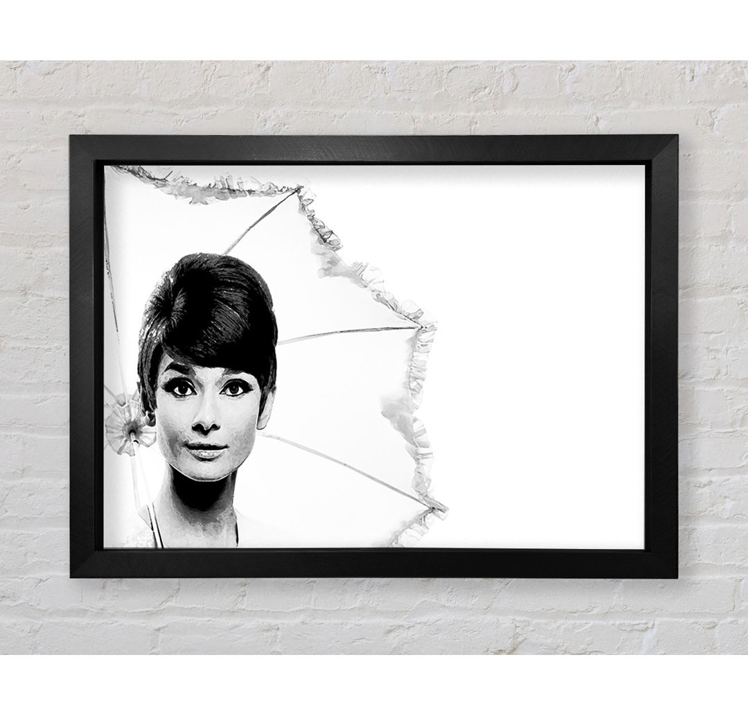 Audrey Hepburn Umbrella - Einzelner Bilderrahmen Kunstdrucke