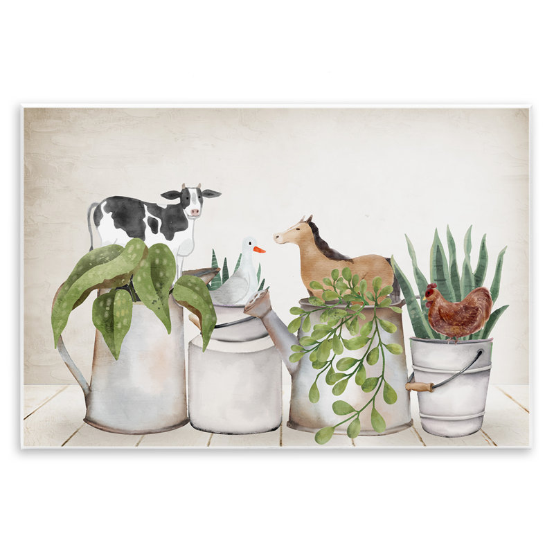 «Tin Farm Farm Plants» par Kim Allen, H 10 po x l 15 po