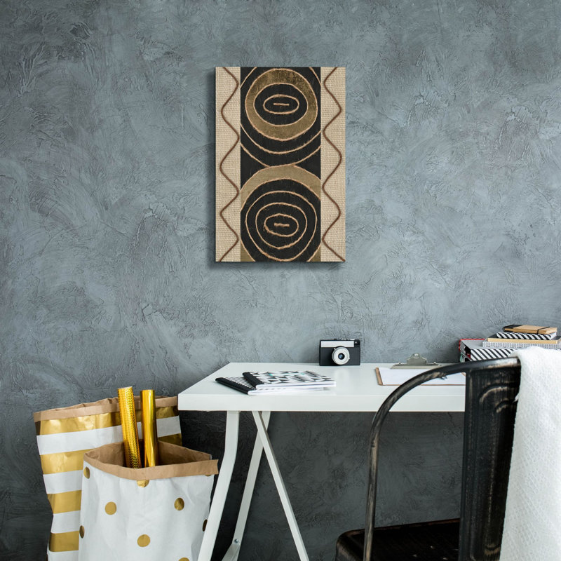  «Tribal Linkage 2» par Alonzo Saunders, art mural sur toile, 12 po x 18 po