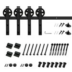 Black Barn Door Hardware Kit Standard Double