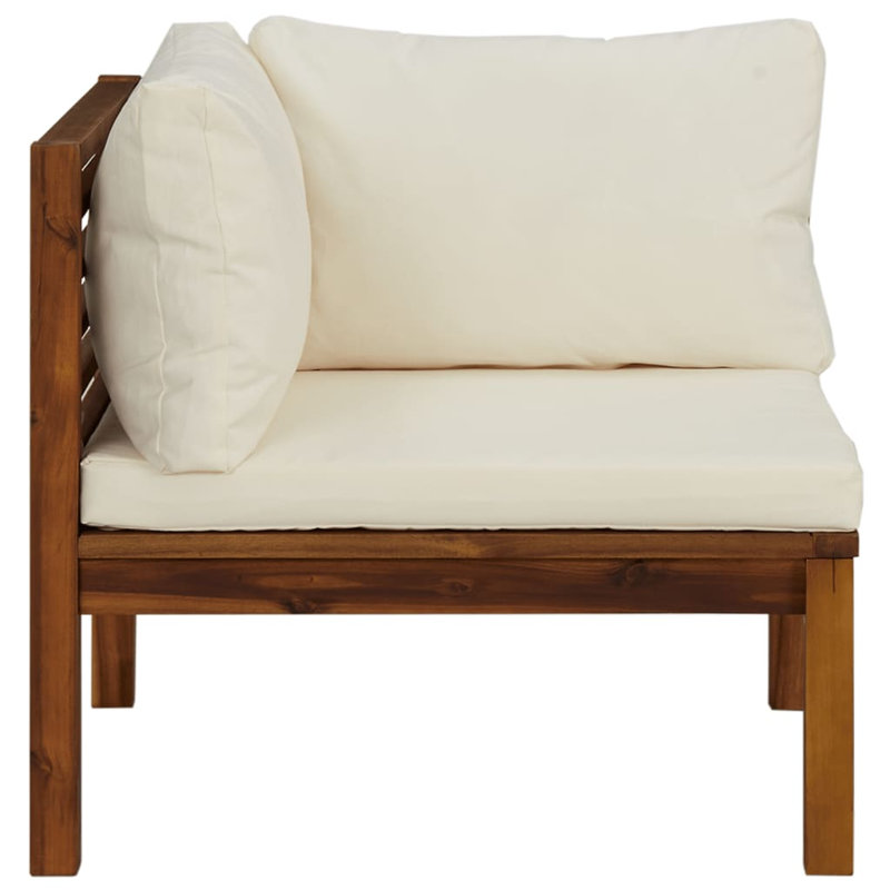 Stajko Patio Chair with Cushions, Cream White, Corner sofa