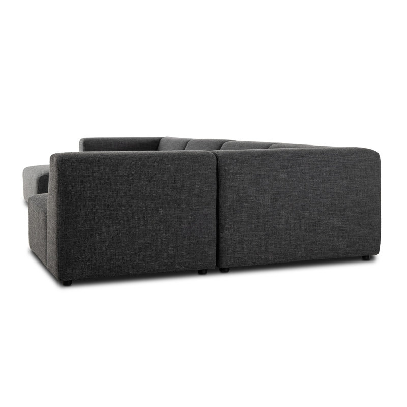 Lawndale 5PC Sectional W/ RAFC-Napa Sandstone, Right Hand Facing, Saxon Charcoal Polyester Blend