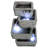 Multilevel Resin Concrete Cascading Fountain with 3 Cool White LED Lights