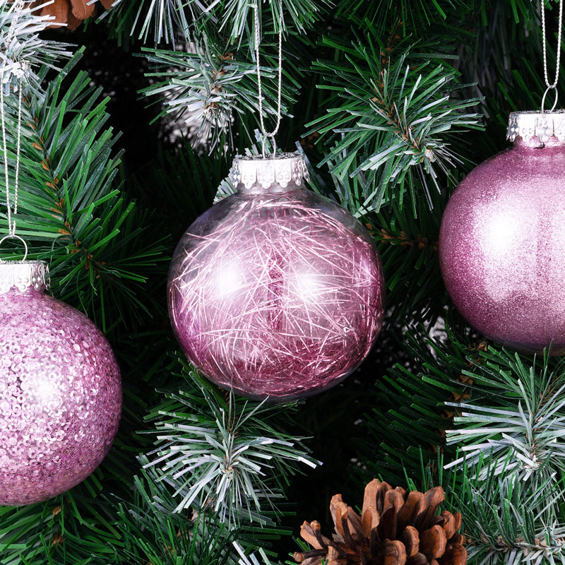 Bauble, 8cm H x 8cm W x 8cm D, Pink
