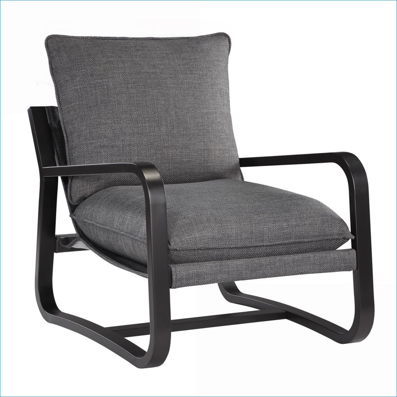 Fauteuil d'appoint rembourré gris anthracite Blaire
