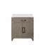Meuble-lavabo simple 30 po X P 22 po D, avec plateau en quartz blanc-379188071