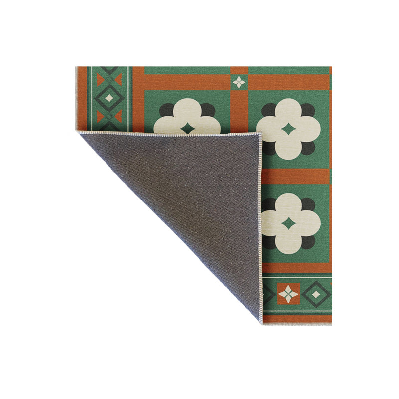Tapis bleu tissé lavable rétro Mosso, 6'7" x 9'10"
