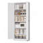 Armoire de cuisine 72 po en métal blanc avec portes, organisateur de rangement autoportant robuste avec 5 tablettes réglables, assemblage sans outils pour garde-manger, cuisine, salle de bain