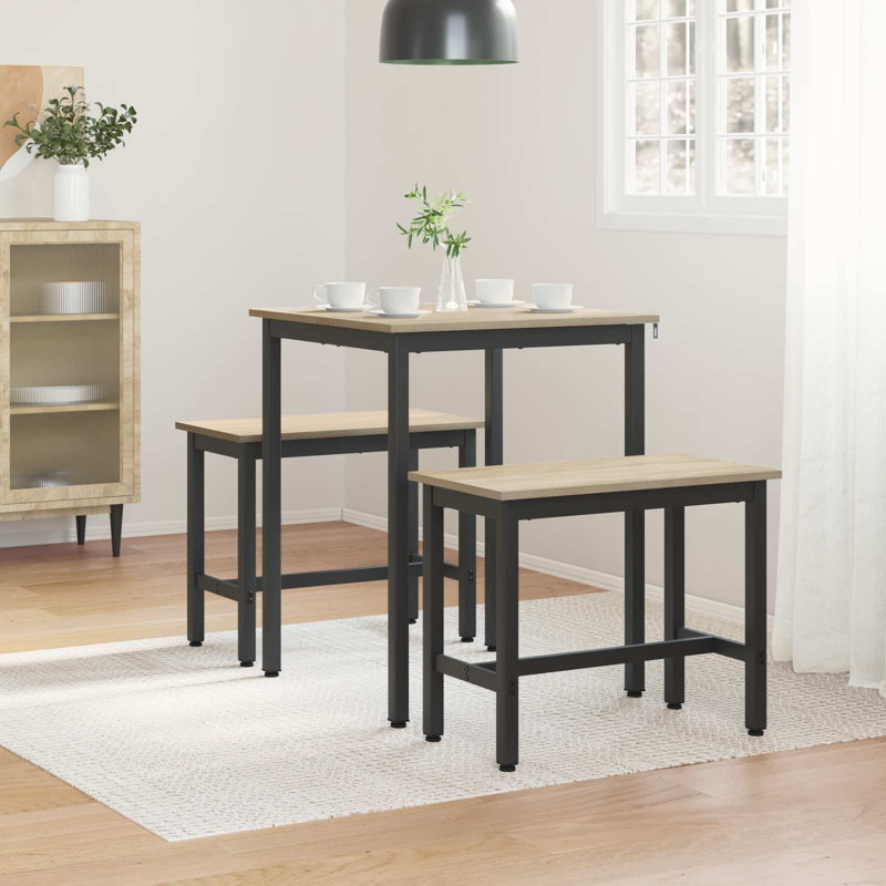 Metal Base Dining Table, Sonoma Oak