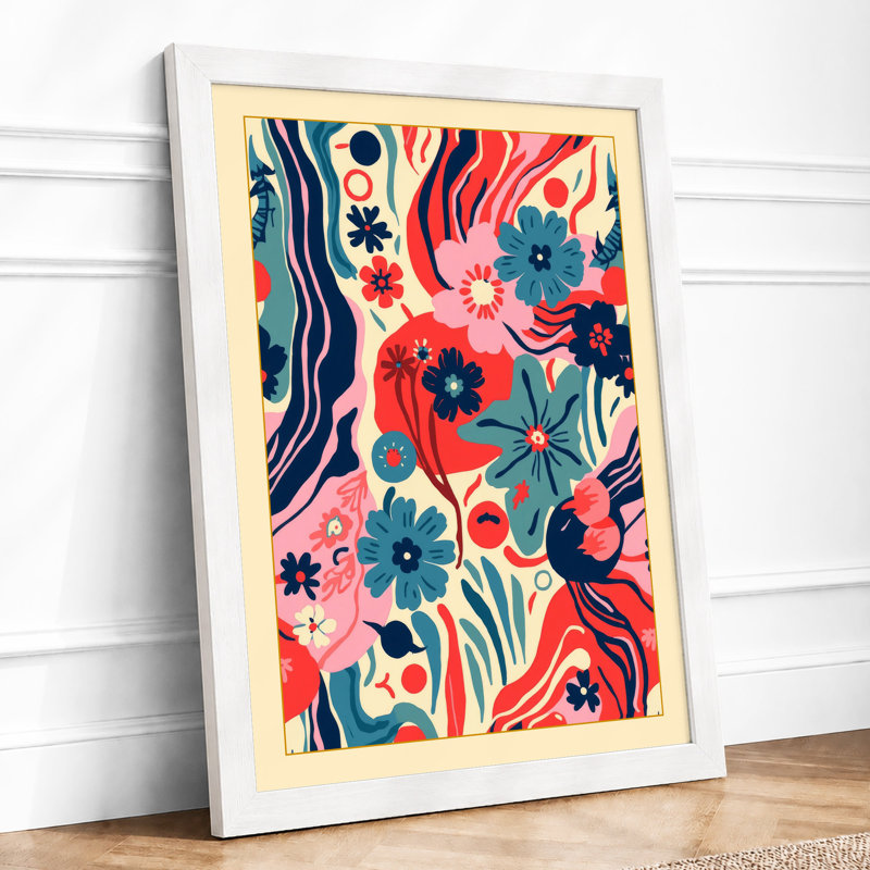 Ribbons Botanical - Framed Print, A1 - 84.1 x 59.4 cm, White